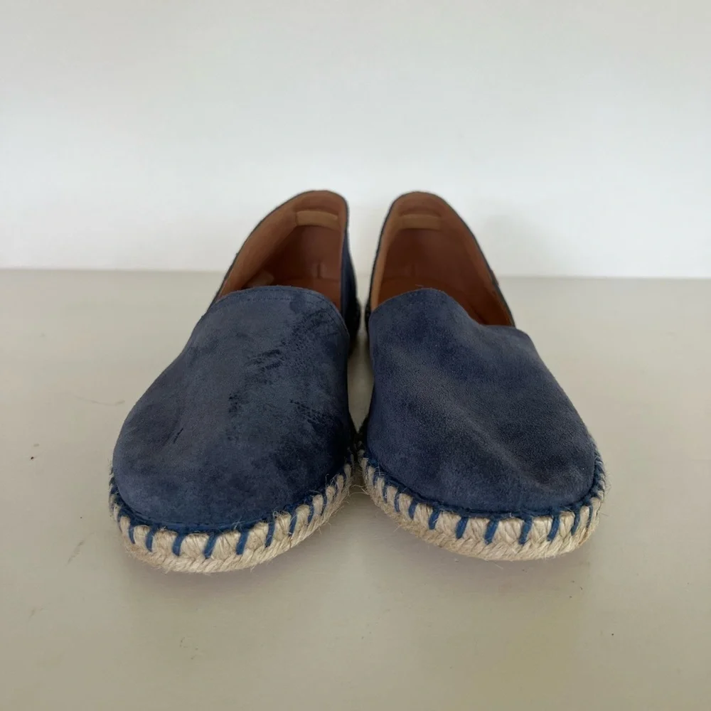 Verbenas Spain Carmen Espadrille Dusty Denim Blue Suede Slip On Flat, size 40